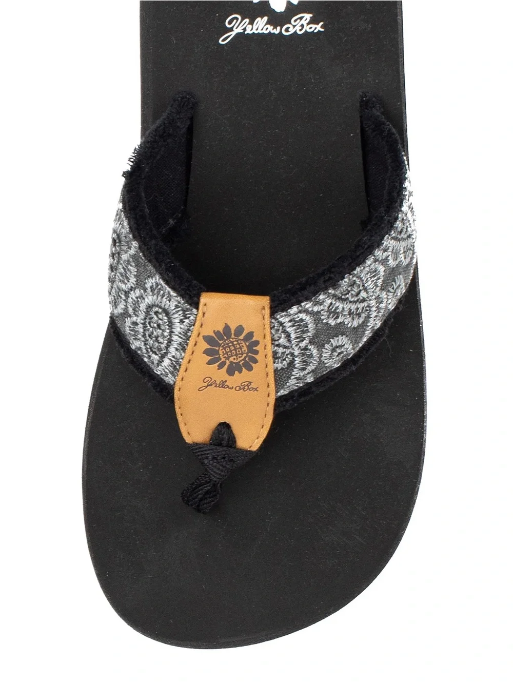 Yellow box Fabulous black  Flip Flop sandals medium width new in box - Picture 4 of 4